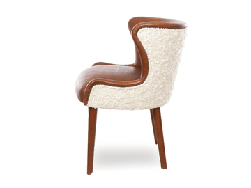GOM ARM CHAIR HAND PATINA - Upholstered leather chair with armrests by Crearte Collections - view 3
